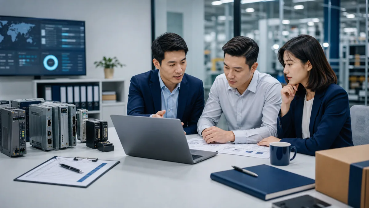 Representative RFQ desk workflow with sourcing staff reviewing automation modules and requirements