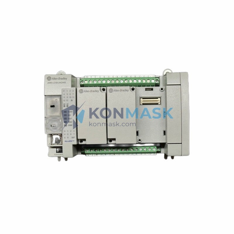 Allen-Bradley 2080-LC50-24QWB - Front Panel and Connectivity View