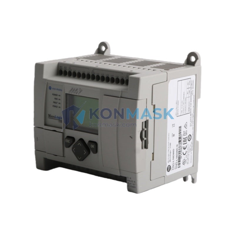 Allen-Bradley 1763-L16BWA MicroLogix 1100 - Front Panel and Connectivity View