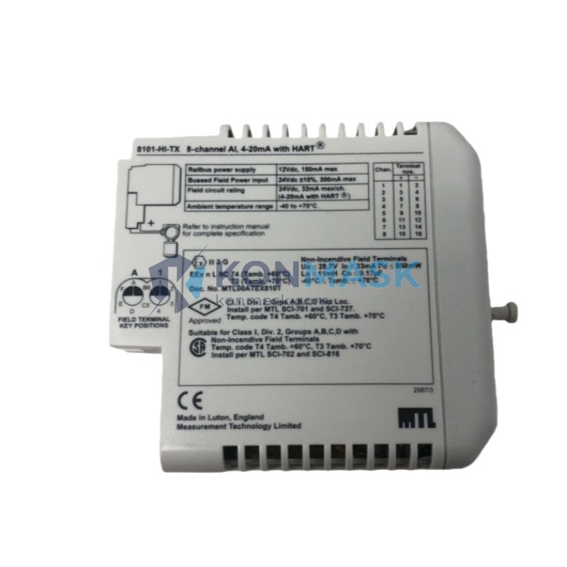 MTL Instruments 8101-HI-TX - Technical Label and Specifications