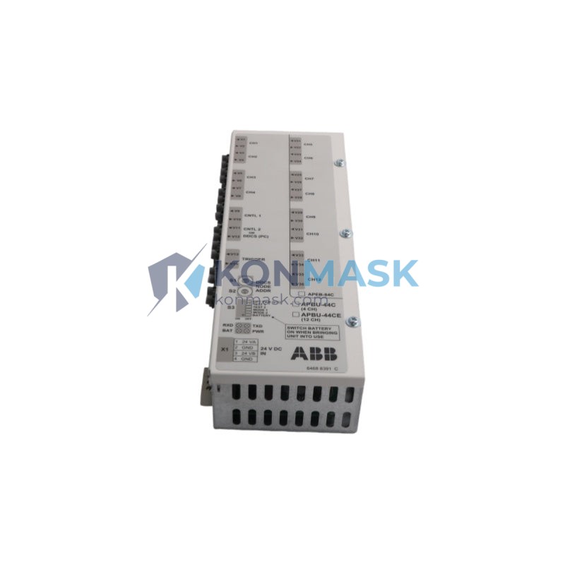 ABB APBU-44CE 3ABD68243262-D - Front Panel and Connectivity View