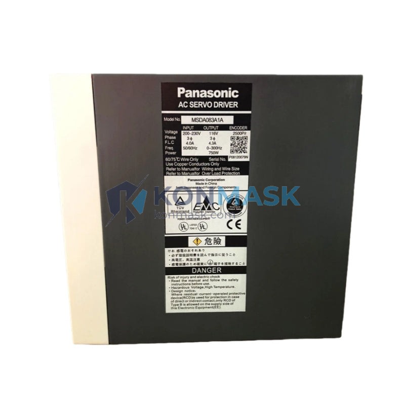Panasonic MSDA083A1A MINAS A Series - Technical Label and Specifications
