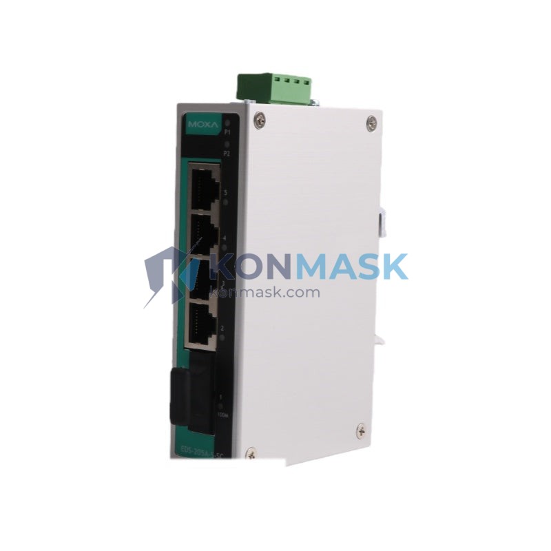 Moxa EDS-205A EDS (Ethernet Device Server / Switch Series) - Front Panel and Connectivity View