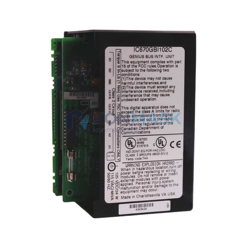 General Electric IC670GBI102 Series 90 Micro / GeniusI/O - Front Panel and Connectivity View