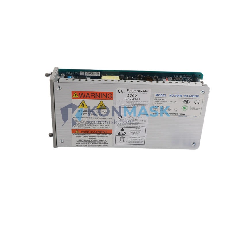 BENTLY NEVADA 3500/15 106M1079-01 - Technical Label and Specifications