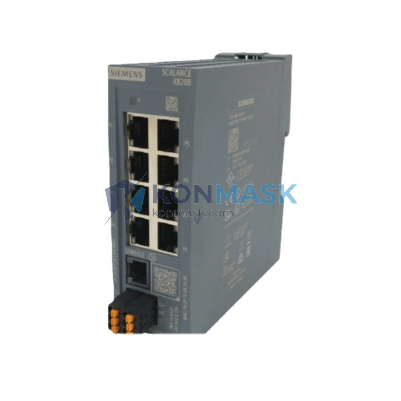 Siemens 6GK5208-0BA00-2AB2 SCALANCE X208 - Front Panel and Connectivity View