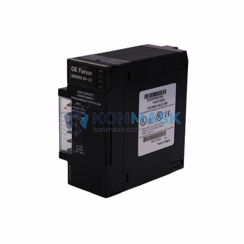 GE (General Electric) IC693PWR321 Series 90-30 PLC - Front Panel and Connectivity View