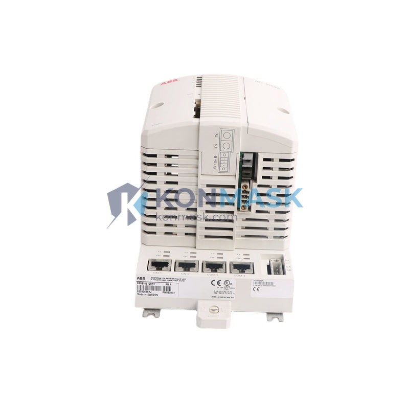 ABB PM860K01 3BSE018100R1 AC800M Controller Platform - Front Panel and Connectivity View