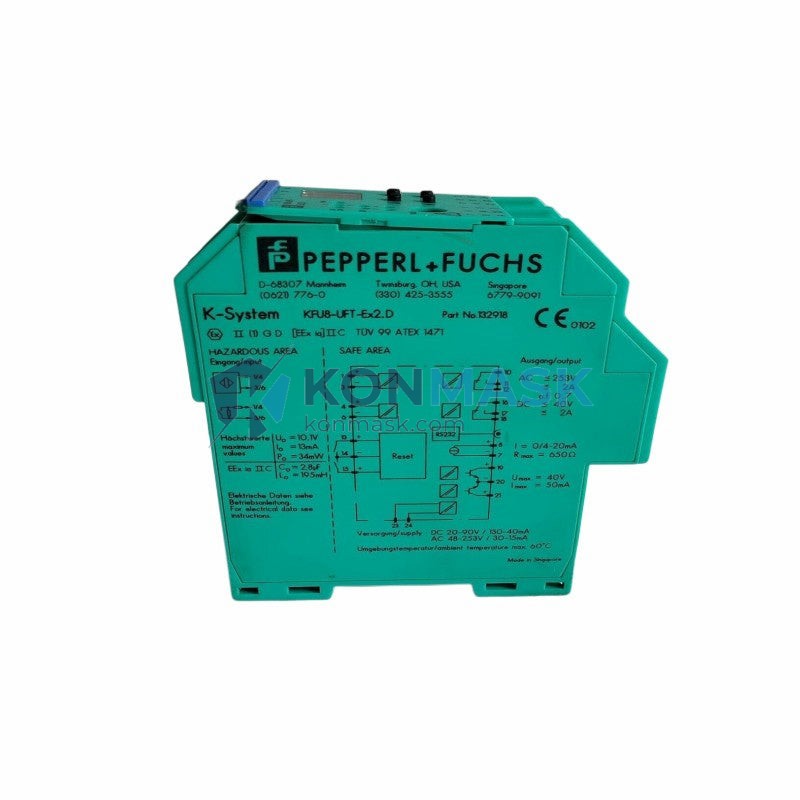 Pepperl+Fuchs KFU8-UFT-EX2.D - Technical Label and Specifications
