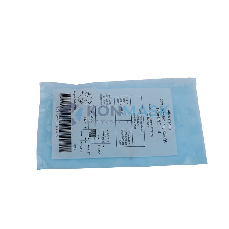 PLC 1786-BNC ControlNet Media - Front Panel and Connectivity View